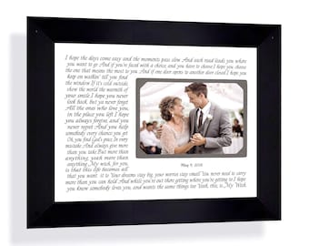 Mother of the Groom Wedding Song Lyrics Photo Display ~  Personalized Wedding Dance Lyrics Photo Frame ~ 4x6 Photo Wedding Parents Keepsake