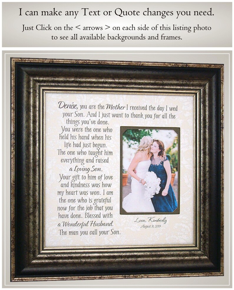 Mother in Law Wedding Gift for Parents of the Groom Mother of Etsy