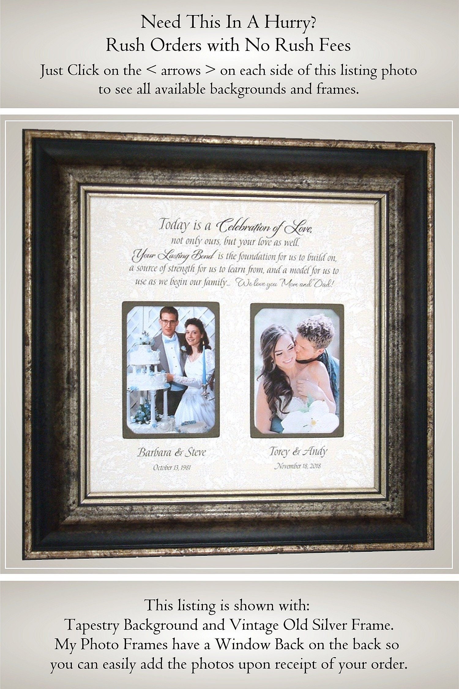 Wedding Picture Frame Parents of the Bride gift Parents of Etsy