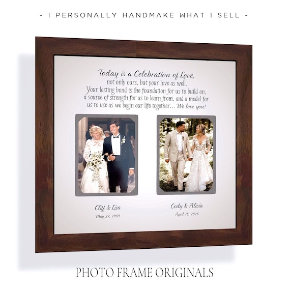 Personalized Wedding Gift for Parents Keepsake: Custom Made ANY Quote Photo Frame, 12x12 Mat
