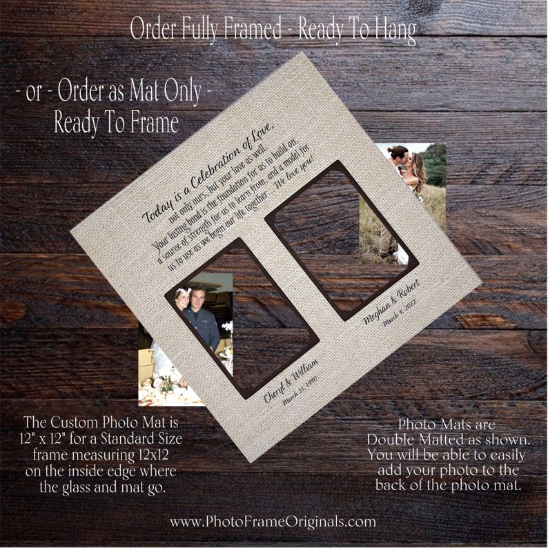 Wedding Gift for Parents, Custom Wedding Photo Frame, Mother of the Bride Gift, image 2