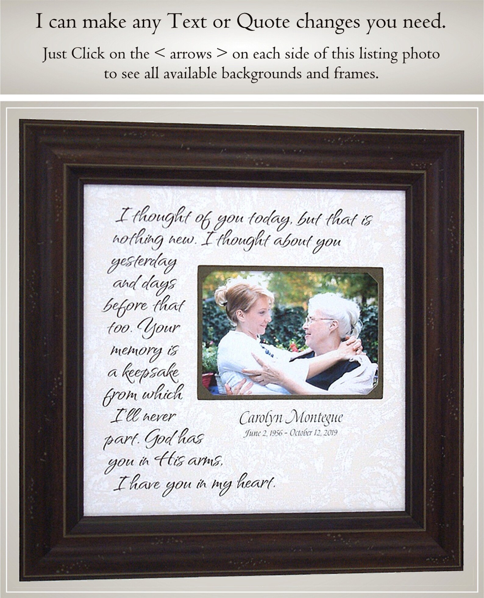 Memorial Photo Frame Gift In Memory Of frame Dad Memorial | Etsy