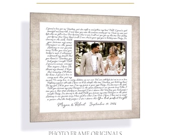 Personalized Wedding Photo Frame Gift: Custom Made First Dance ANY Song Lyrics, 12x12 Mat
