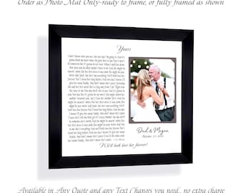 Personalized Father of the Bride Dance Lyrics Frame - Custom Photo Mat