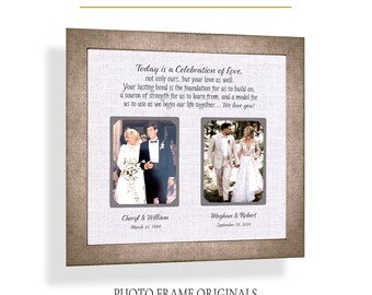 Wedding Frame for Parents of the Groom, Custom Made ANY Quote Photo Fame Mat
