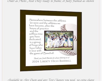 Custom Made Baseball Coach Photo Frame: Personalized ANY Sport Team Quote, 12x12 Mat