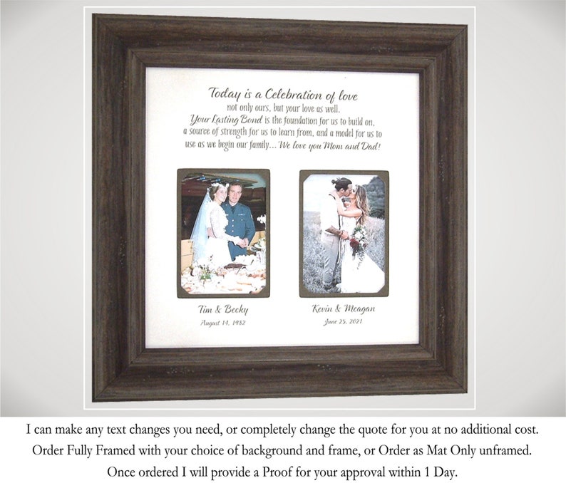 Personalized Wedding Gift for Parents Today Is A Celebration Etsy