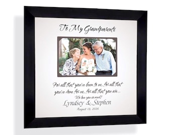 Personalized Wedding Grandparents Parents Photo Frame: Custom Made ANY Text Gift, 12x12