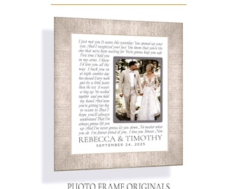 Personalized Wedding Lyric Photo Frame: Custom Made ANY Song Lyrics with Photo, 8x10 Mat