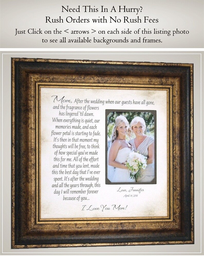 Mother Of The Bride Gift Wedding Photo Frame Mom Dad Rustic Arrow Cake Topper Pas