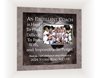 Team Photo Frame for Coach - Custom Sports Banquet Keepsake