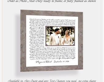 Custom Wedding Photo Mat - First Dance Song ANY Lyrics