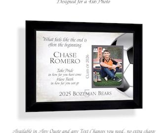 Personalized Soccer Player Graduation Gift Photo Frame: Custom ANY Sports Team, 9x12 Mat