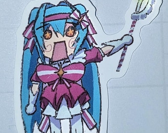 Pegatina de la mascota Vocaloid de Hatsune Miku Chibi