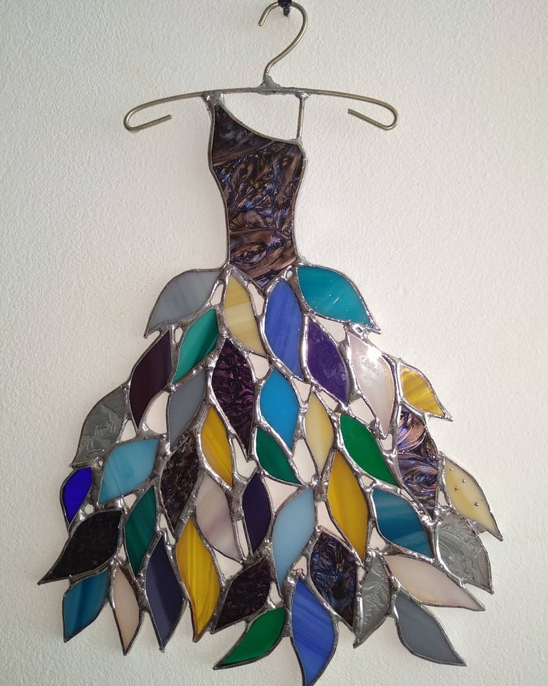 Blue Dress with Glass