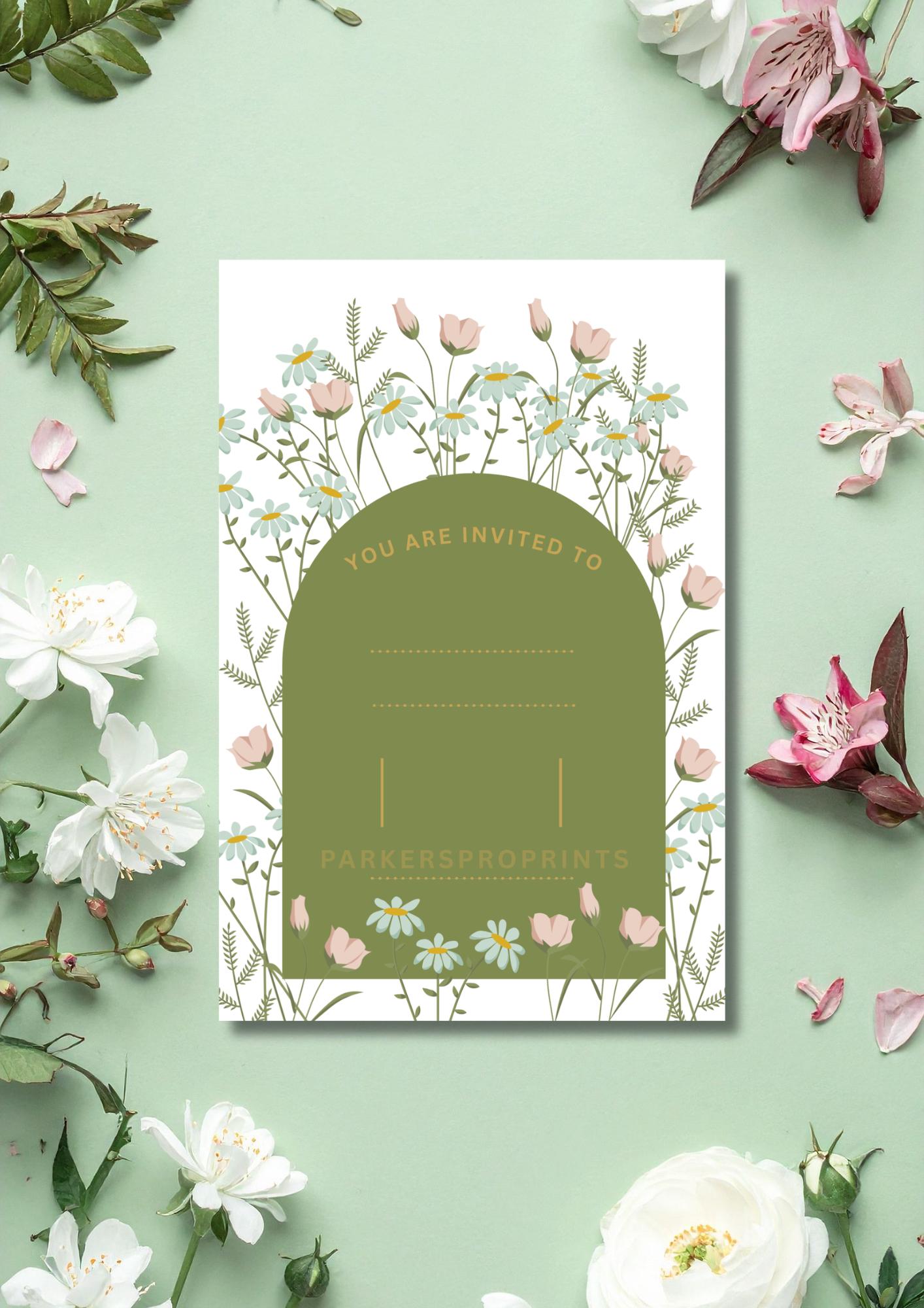 4x6 - Spring Party Invitation - Etsy