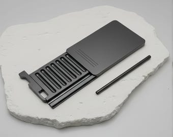 Compact Matt Black & Grey Storage Wallet – Modular Organizer Box for Accessories Gift