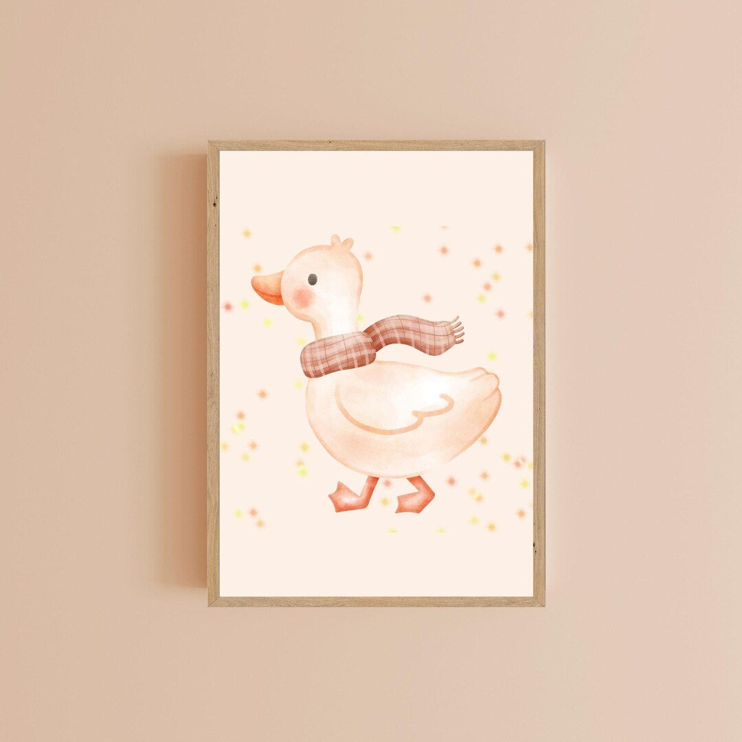 Duck Nursery Wall Art, Cute Baby Duck Print, Farm Animal Kids Room ...