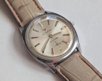 Vintage Wittnauer 1960s Automatic Silver Tone Watch