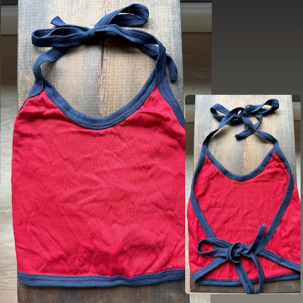 Vintage Fruit of the Loom/ Screen Stars Tie Back Halter Top – One Size Fits Most