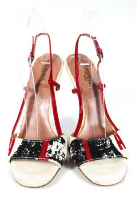 red suede azzedine alaia heels