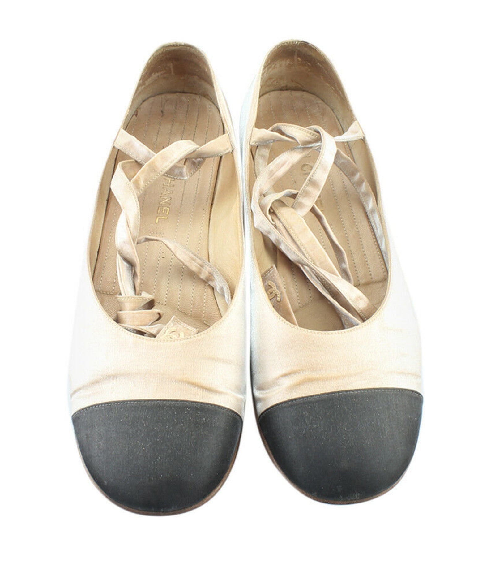 chanel ballet flats cap toe with ankle straps chanel ballet flats cap toe with ankle straps