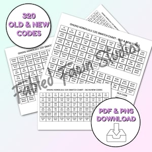 Ohuhu Marker Swatch Chart Printable | Alcohol Marker Color Chart | Ohuhu Color Reference Sheet for Artists| Old & New Codes | Coloring