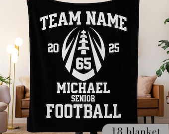 Personalized Football Team Blanket: Senior Night Gift