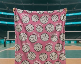 Personalized Volleyball Blanket: Custom Team Blanket, Minky or Sherpa Fleece