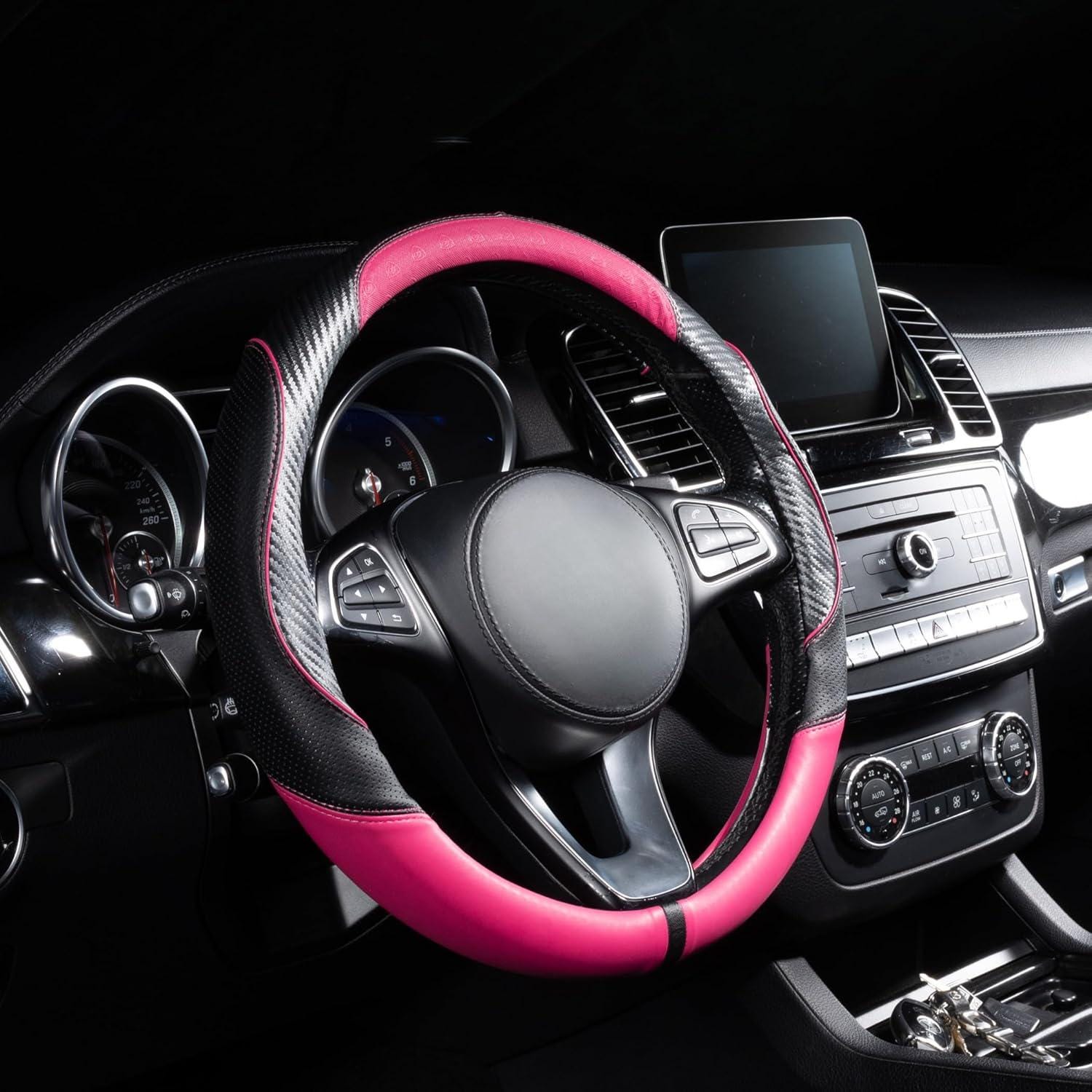 Jagowa 4 Sottobicchieri Auto Con Strass: Antiscivolo E Brillanti (Nero, Rosa, Rosso)