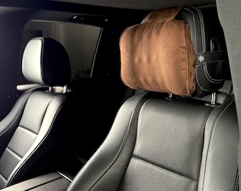 Memory Foam Car Headrest Pillow: Ergonomic Neck Support, Suede Fabric