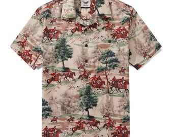 Camisa hawaiana morada con estampado floral para hombre / 100% algodón. Homenaje pintado a mano a William Morris.