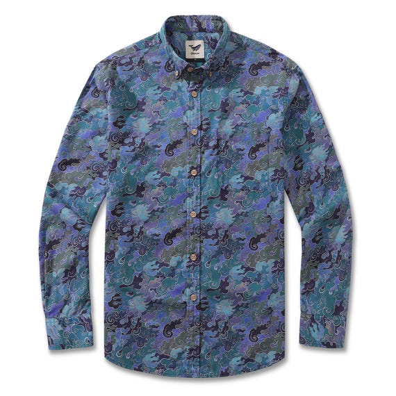 men's long sleeve hawaiian dress shirts John Devin Long Sleeve Hawaiian Shirt