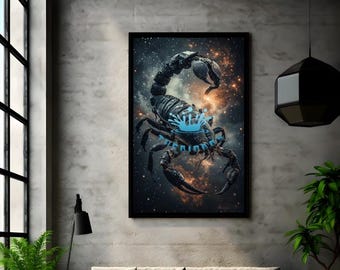 Scorpio Zodiac Wall Art | Astrology Digital Print | Celestial Space Decor | Zodiac Gift | Digital Download