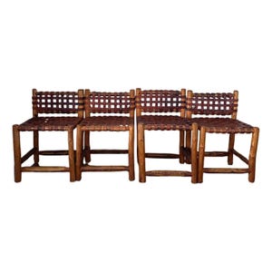 Mid 20th Century Vintage Italian Dining Chairs Imported From Tuscany, Set of 4