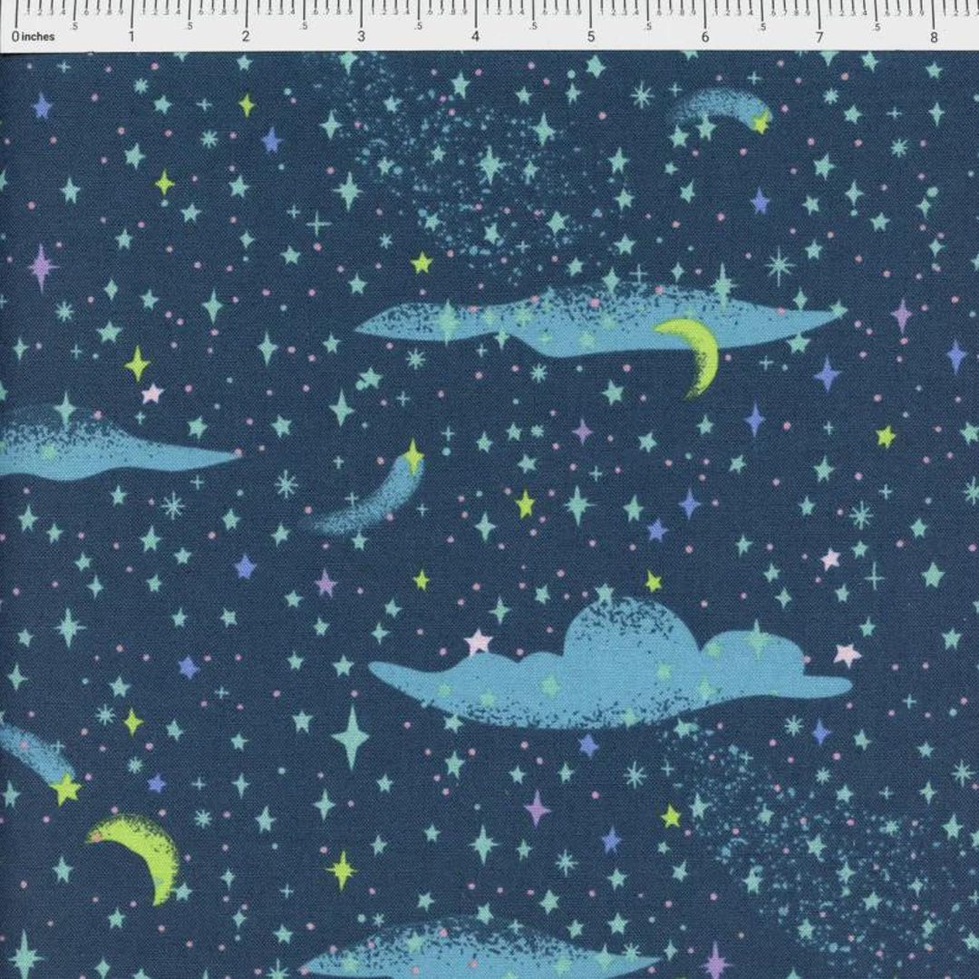 Jill Howarth Foever Neverland Pixie Dust Night Riley Blake by the Fat ...