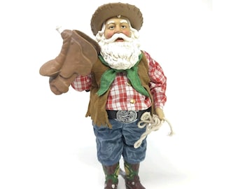 Dept 56 Western SANTA Saddle and Rope - Possible Dreams Cowboy Display Model 11"