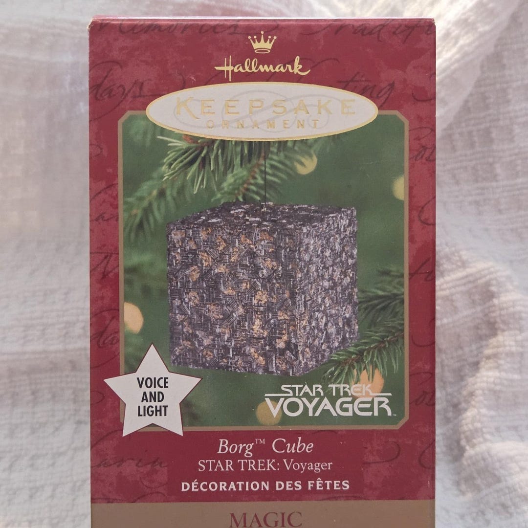 Hallmark Keepsake Star Trek Voyager Borg Cube Ornament 2000 Voice and ...