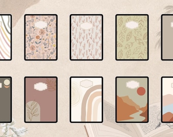 Bundle of 33 Digital Notebook Covers for GoodNotes & iPad | Boho Floral Cut Minimal Style | Aesthetic Digital Planner PDF JPG