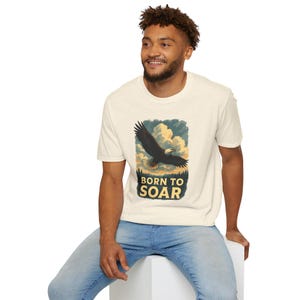 Bald Eagle Shirt Born to Soar Patriotic Birdwatching Nature Graphic Tee