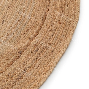 Indian Handmade Natural Round Jute Rug Bedside Round Rug Circle Rug New Home Gift Boho Home Decor Patio Rustic Round Rug Table Round Rug