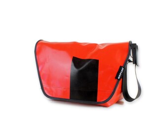 Medium Truck Tarp Messenger Bag | Made from Recycled Truck Tarp | Waterproof Messenger Bag | Cross Body Cycling Bag | Recycled Shoulder Bag