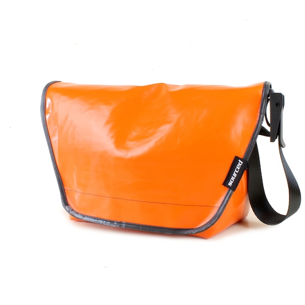 Medium Truck Tarp Messenger Bag | Made from Recycled Truck Tarp | Waterproof Messenger Bag | Cycling Messenger Bag | Recycled Bag