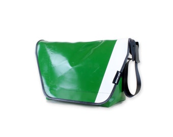 Truck Tarp Messenger Bag | Truck Tarp shoulder bag | Unique waterproof Messenger | Upcycled Laptop Bag, Sustainable Gift, Truck Tarp Bag