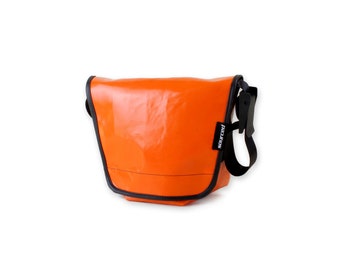 Small Truck Tarp Messenger Bag, Waterproof Shoulder Bag made from recycled Truck Tarp, Messenger Bag, Courier Bag, Satchel messenger bag