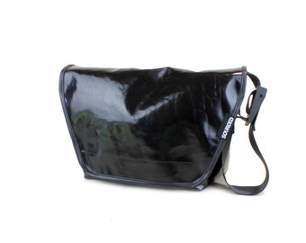 Medium Truck Tarp Messenger Bag | Made from Recycled Truck Tarp | Waterproof Messenger Bag | Cycling Messenger Bag | Recycled Bag