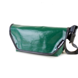 Shoulder bag made from recycled truck tarpaulin, Small Messenger crossbody bag, Truck tarp bag