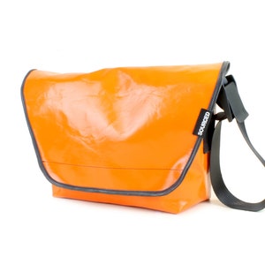 Large Messenger Bag made from Recycled Truck Tarp, Man Bag, Satchel Style Bag, MacBook Bag image 1