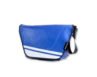 Medium Truck Tarp Messenger Bag | Made from Recycled Truck Tarp | Waterproof Messenger Bag | Cycling Messenger Bag | Recycled Bag