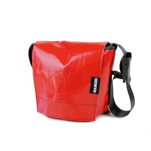 Small Truck Tarp Messenger Bag, Waterproof Shoulder Bag made from recycled Truck Tarp, Messenger Bag, Courier Bag, Satchel messenger